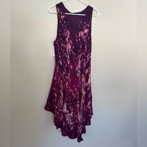Elegant Asymmetrical Purple Sleeveless Dress
